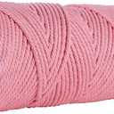 109yard 4mm Natural Macrame Cord,Colored Twisted Cotton Rope Twine String,Craft Cord for Handmade Wall Hanging Weaving Basketry Bohemia Dream Catcher DIY Craft Knitting Crochet and Tapestry