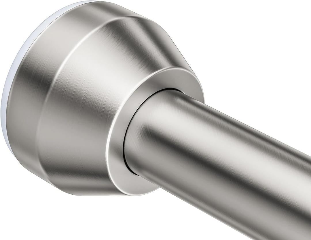 TEECK Shower Curtain Rod, 32-79 inch Adjustable Tension Spring, 1 Inch Shower Curtain Rod Tension, Premium Stainless Steel, Anti-Slip, No Drilling, No Rust, for Bathroom, Nickel