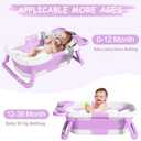 TPN Collapsible Baby Bathtub, Baby Bath Tub with Soft Cushion & Real-Time Thermometer, Baby Bathtub Infant to Toddler Tub (0-36 Months), Portable Newborn Travel Bath tub
