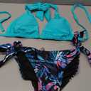 Women Halter Bikini Set - Two Piece Triangle Swimsuit Tie Bathing Suit 2025 Cute Swimwear, Blue, Small