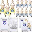 Qinyoung 30 Pack Employee Appreciation Gift Hanging Car Air Freshener Diffuser Bottles Empty Bulk Essential Oil Perfume Car Diffuser Pendant Bottle with Evil Eye Charms Gift for Valentines Galentines