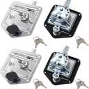 4 Pcs Stainless Steel Car Trailer Door Latch Rv Door Tool Box Lock with Gasket T-Handle Latch with Keys 304 Stainless Steel Highly Polished