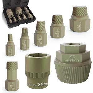 1.5'' Tub Drain Extractor, 8PCS Pipe Nipple Extractor Set with 1-inch Socket, Remove the Old, Broken, Stubborn, Rusted Drain Tub Bathtub Stopper, Strong Grab Plumbing with Storage Case