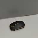 VssoPlor Wireless Mouse, 2.4G Slim Portable Computer Laptop Mouse with Nano Receiver Quiet Silent Optical Mice for Notebook, PC, Laptop, Computer-Black and Gold 