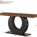 Tribesigns 63-Inch Console Sofa Table, Rustic Industrial Farmhouse Entryway Table, Narrow Long Couch Console Behind Sofa with Black Circle Base for Living Room Hallway, Rustic Brown