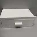 Toilet Paper Holder with Shelf,Wall Mount/Self Adhesive White Toilet Paper Holder,Wipes Dispenser for Bathroom,Wood Toilet Roll Holder with Storage Drawer