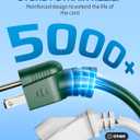 DEWENWILS 28FT Outdoor Extension Cord 1 to 3 Splitter for Lights, 3 Prong Outlets Plugs, 16/3C SJTW Weatherproof Wire for Outdoor String Lights, ETL Listed,1 Pack