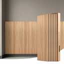 WOWSTAR 6-Pack Peel and Stick PVC Wood Slat Wall Panel，Thickened Wood Grain Wallpaper, 3D Wall Panels, 48" x15.74", Oak