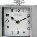 NIKKY HOME Small Table Clock, Silent Non-Ticking Classic Battery Operated Decorative Mantel Desk Shelf Clock for Living Room Decor - Silver