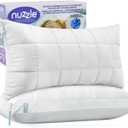Nuzzle Pillows King Size Set of 2 Adjustable Firm Pillows, Luxury Hotel Collection Bed Pillows Best Adjust Height Soft Cooling Pillows for Back, Stomach and Side Sleepers