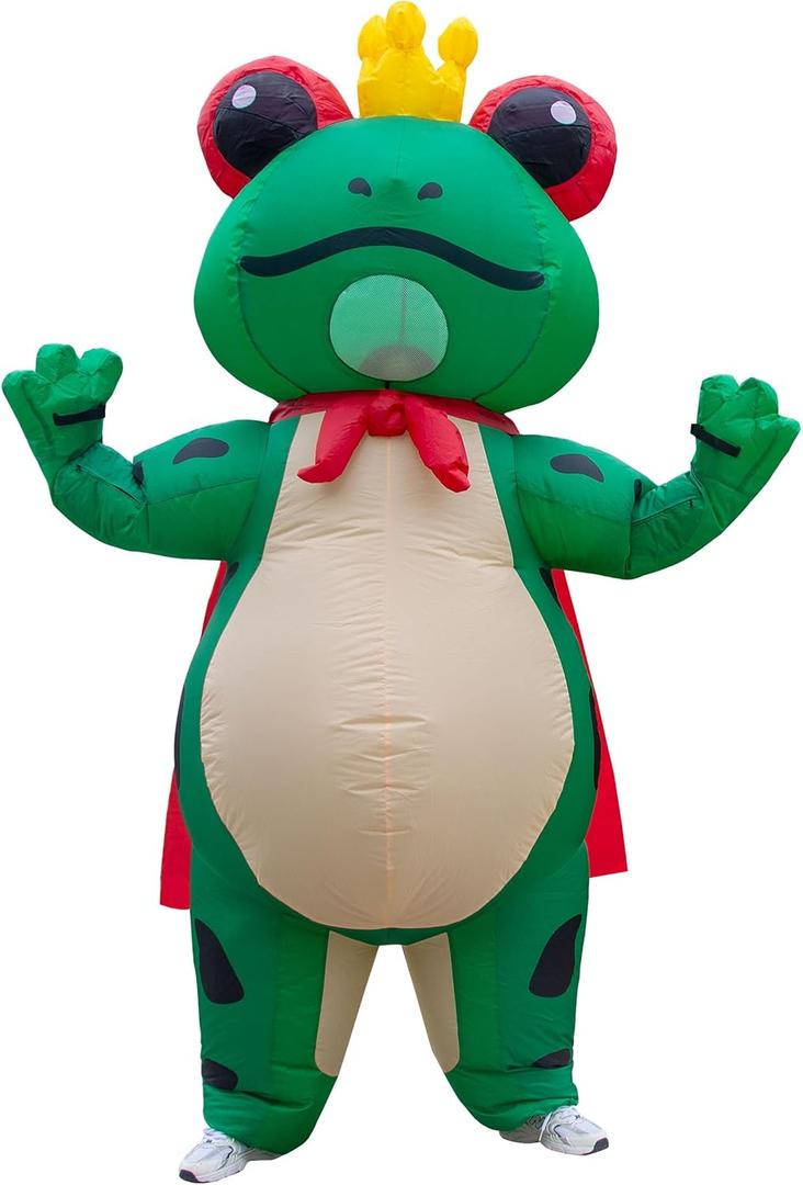 Animal Inflatable Costume Adult, Funny Blow Up Suit for Halloween Cosplay Party, Unisex Outfit - Frog, Shark, Tiger