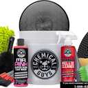 Chemical Guys Car Washing Kit - Mr. Pink Car Wash Soap, Diablo Wheel Cleaner, Wash Bucket with Dirt Trap and Lid, Wash Mitt, Detailing Brushes, Microfiber Towel, 12-Piece, 2.67 Fl Oz (EXP 12/26/36)