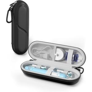 ProCase Toothbrush Travel Case for Oral-B/Oral-B Pro 1000 1500 5000 7000 7500 6000 9600/Philips Sonicare 4100 5100 1100 6100 5300 Oral-B iO Electric Toothbrush Portable Hard Container -Black