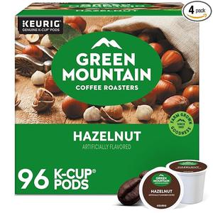 Green Mountain Coffee Roasters Hazelnut Coffee, Keurig Single-Serve K-Cup pods, Light Roast, 96 Count, Size: 24 Count (Pack of 4), BBD 04/17/2028