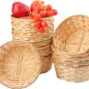 15 Pack 8 Inch Bamboo Woven Basket, Round Bamboo Woven Fruit Baskets for Kitchen, Restaurant, and Holiday Decor