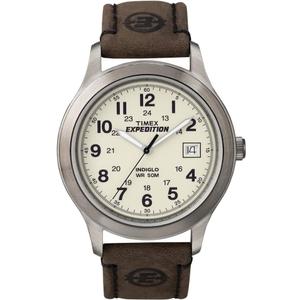 Timex Men's Expedition Metal Field Watch (Brown/White/Red)