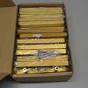 Estmoon 30 Pack Brushed Brass Cabinet Handles 3 Inch Gold Cabinet Pulls Modern Square Drawer Pulls Brass Gold Dresser Pulls Hardware Kitchen Handles for Cabinets and Drawers, 5" Total Length