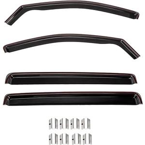 Window Visor Embedded Car Weather Shield Wind Deflector Translucent Black Car Accessories Compatible for Ford Ranger T9 Raptor Pickup Truck(Translucent)