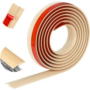10Ft Floor Transition Strip Self Adhesive Carpet to Tile Floor Edging Trim PVC Threshold Strips, Peel and Stick Floor Joining Strip Suitable for Threshold Height Less Than 5mm (Beige Cream)