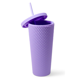 Manna Dusty Lavender/Light Purple Studded Tumbler Rubberized Finish 24oz