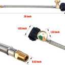 RV Propane Hoses with Gauge (Packs of 2), 20 Inch Stainless Steel Braided Camper Tank Hose,Rv lp Gas Hoses Connector for Standard Two-Stage Regulator, 40Lb 250PSI, 1/4 NPT /QCC1 Fittings
