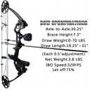 Compound Bow Draw Weight 0-70 Lbs for Pull Beginner and Intermediate Archer Fully Adjustable 19.25"-31" with All Accessories, up to IBO 320 fps,Package with Archery Hunting Equipment New 2024