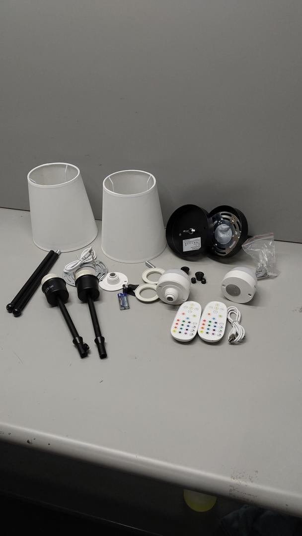 Depuley Battery Operated Wall Sconce: Set of 2 Wireless Wall Lights with Remote for Bedroom  Black Rechargeable 15 Colors RGB Halloween Wall Lamp for Living Room Hallway