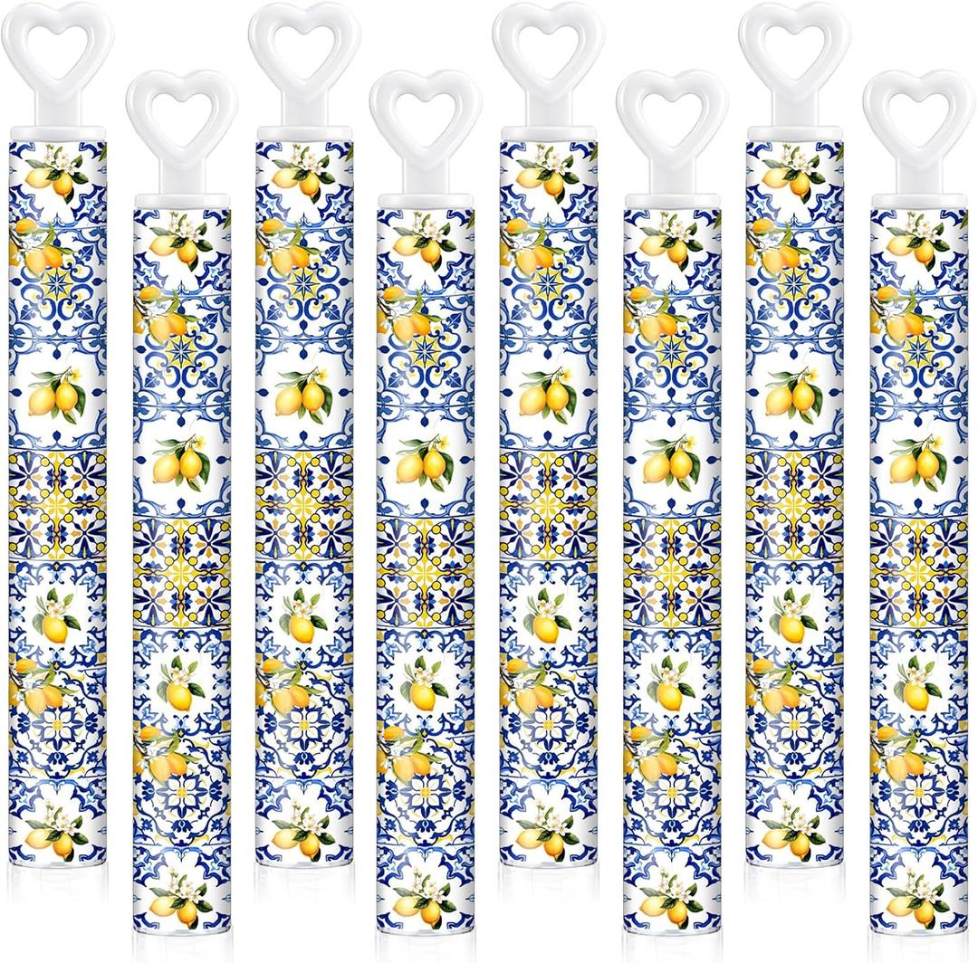50 Pcs Capri Lemon Mini Bubble Wands Bulk Party Supplies Blue Tiles Lemon Bubble Party Favors for Wedding Bridal Shower Birthday Gifts Goodie Bag Stuffers Prizes
