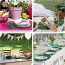 Yingzhao 6 Pcs Embroidered Tropical Leaf Placemats Hawaiian Tropical Palm Leaves Safari Theme Jungle Party Table Decorations Luau Green Artificial Plant Leaves Table Mats for Birthday, 17 x 11 Inch