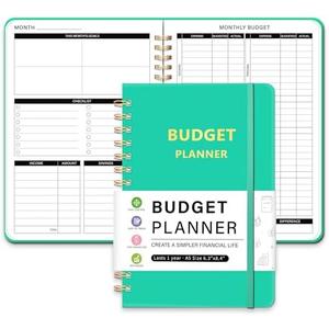 Undated Monthly Budget Planner - 12 Month Budget Book With Expense & Bill Tracker, Money Budgeting Notebook To Effectively Manage Your Finances - Turquoise