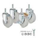M10 Threaded Stem Caster Wheels, 3 Inch Heavy Duty Swivel Casters with Brake, 360 Rotation, Quiet & Smooth Rolling, Replacement Wheels for Workbench, Furniture, Carts, and Shelving (Set of 4)