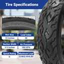 3.50-10 Scooter Tire Tubeless Compatible with 49cc 50cc Tao tao Elite 80 Vino 125 Genuine Buddy Scooter, 3.50x10 Street Tire Replacement for 10 Inch Rims Front Rear Mopeds with Valve Stem