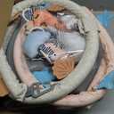 Baby Play Mat, Oversize Shell Tummy Time Mat with 6 Detachable Baby Activity Toys, Baby Gyms & Playmats for Babies 0-6 Months, Baby Essentials Mat for Floor Newborn Baby Shower Gifts (Beige)