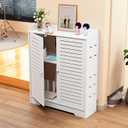 WiFi Router Storage Cabinet, Floor Storage Box with Adjustable Shelves, Power Strip Cable Management Hider Organizer, with 2 Doors, Perfect for Home and Office(50x85x25cm/19.7x33.5x9.8in)