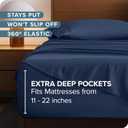 Bare Home Split King Sheet Set - 22" Deep Pockets - Luxury 1800 Ultra-Soft Microfiber Bed Sheets - Double Brushed - Easy Fit - 5 Piece Set - Bedding Sheets & Pillowcases (Split King, Dark Blue)