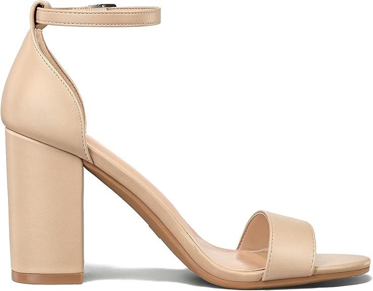 COASIS Women's Chunky Block Heels Open Toe Ankle Strap 3.5 Inch Heeled Sandals, 10
