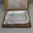 Layhit 10 Pcs Plastic Serving Trays 13" x 9" Rectangle Platters for Dessert Display Tray for Decoration Embossed Serving Platter Dish for Parties, Weddings, Engagements, Birthdays (Silver)