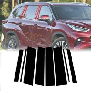 Anti Scratch B Pillar Molding Trim Center Window Outer Pillar Post Panel Covers Fit for Toyota Highlander 2020 2021 2022 2023 Black