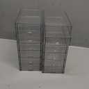 Prsildan Acrylic Drawer Makeup Organizer with 10 Drawers, Set of 2 Office Desk Organizers Accessories, Clear Stackable Storage Drawers for Vanity, Countertop, Craft, Jewelry, Art Supply Organization