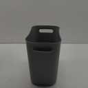 UUJOLY Plastic Small Trash Can Wastebasket, Garbage Container Basket for Bathrooms, Laundry Room, Kitchens, Offices, Kids Rooms, Dorms, 3.5 Gallon, 3.5 Gallon, Grey