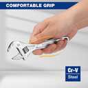 WORKPRO 2-piece Adjustable Wrench Set, 6-Inch & 10-Inch Black Oxide Wrenches, Cr-V Steel, Wide Jaw Wrench with Metric & SAE Scale, good for Home, Garage, Workshop