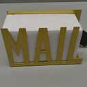 MyGift Mail Holder Organizer Countertop Modern Golden Metal with Cutout MAIL Lettering Design, Office Desktop Envelope and Document Storage Rack