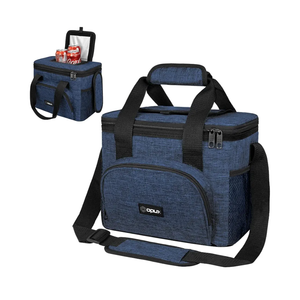 OPUX Soft Cooler Bag, Insulated Collapsible Lunch Cooler Bag for Men Work Camping Beach Travel, Portable Soft Sided Leakproof Waterproof Large Lunch Bag Box with Shoulder Strap 18 Cans, Heather Navy