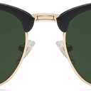 SOJOS Retro Semi Rimless Polarized Sunglasses Horn Rimmed UV400 Glasses SJ5018, Yellow Tortoise Frame/Green Lens