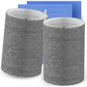2 Packs Upgraded Mixed Carbon Replacement Filter Compatible with Blueair Blue Pure 411i Max & 411a Max Air Purifier, Part NO. Blue Pure F4MAX, Activated Carbon Filter