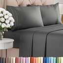 King Size 4 Piece Sheet Set - Comfy Breathable & Cooling Bed Sheets Set - Hotel Luxury Bedding for Women, Men, Kids & Teens - Deep Pockets, Easy-Fit, Super Soft & Wrinkle Free - Oeko-Tex - Charcoal (08 - Charcoal)