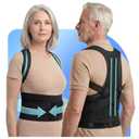 New for 2026 Posture Corrector for Seniors Women & Men, Advanced Full Back Brace Support for Upper & Lower Back, Spine & Neck Alignment, Reinforced Wide Dual-Layer Waist Support Belt with Shoulder Straightener and Back-Opening Support, Breathable for Daily Wear, Walking & Long Sitting (Black, XXL)
