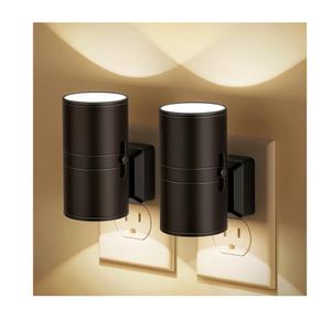 Night Lights Plug into Wall, Dimmable Night Light Plug in, Modern Night Lights with Dusk to Dawn Light Sensor, Soft White 3000K, 0-100LM Adjustable Brightness Nightlight for Hallway Bedroom, 2 Pack