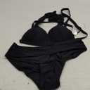 SySea Womens Halter Padded Top Push Up Bikini Set Two Piece Beachwear Swimsuits Bathing Suits Black S