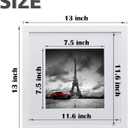 Egofine 12x12 Picture Frames White, Wood Frames with HD Plexiglass for Pictures 8x8 with Mat or 12x12 without Mat, Wall Mounting Display, Set of 4